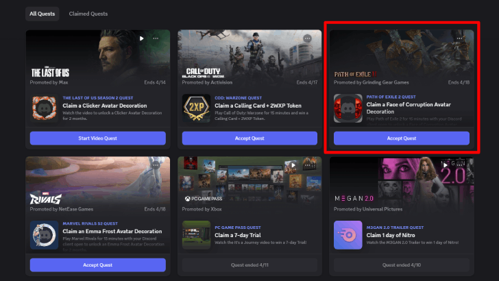 Accept Discord Quest