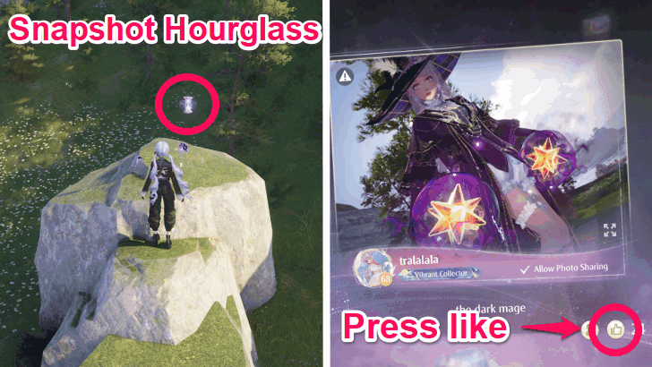 Like Three Photos in Snapshot Hourglasses