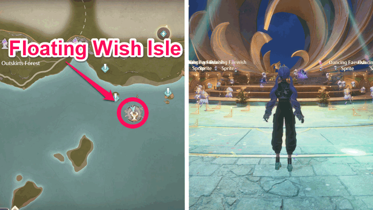 Take a Photo with Floating Wish Isle at Night
