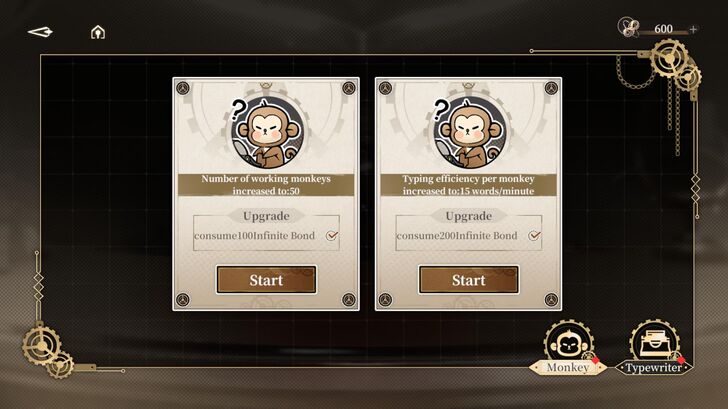 Monkey Typewriter Upgrades