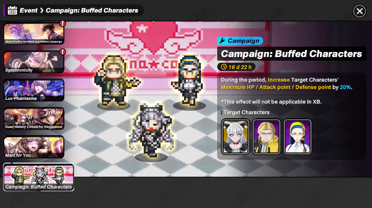 Campaign Buffed Characters