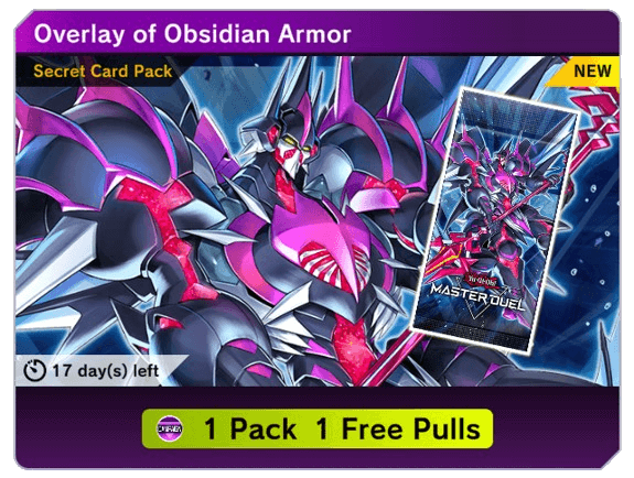 Master Duel Overlay of Obsidian Armor Secret Pack