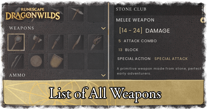 Runescape Dragonwilds Weapons List
