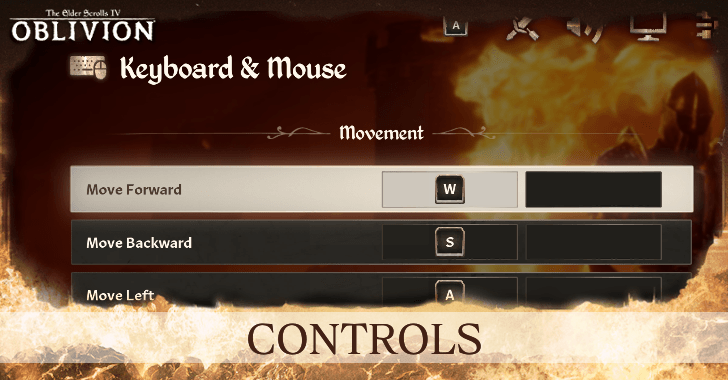 The Elder Scrolls IV Oblivion Remastered List of All Controls