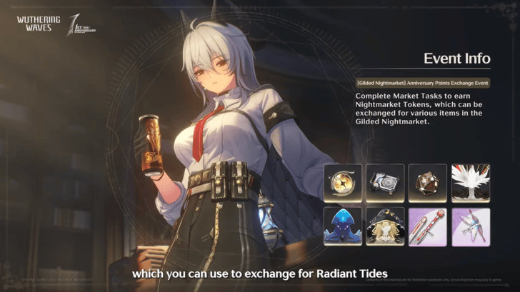 Wuthering Waves Version 2.3 Gilded Nightmarket Event Banner