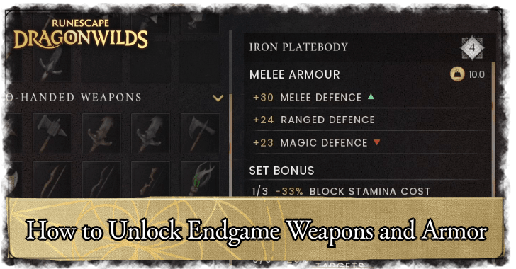 Endgame Weapons and Armor and How to Unlock