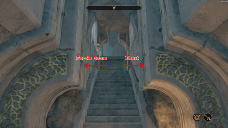 Path to Puzzle Room and Chest