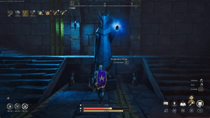 Interact with the Dragonkin Effigy