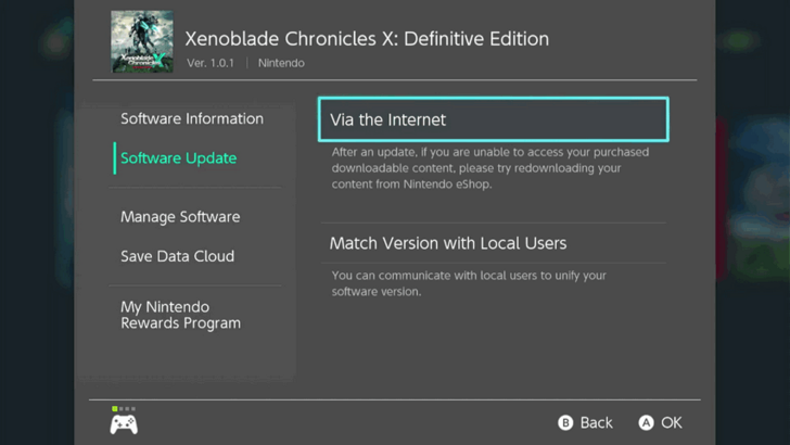Xenoblade Chronicles X Update Via the Internet