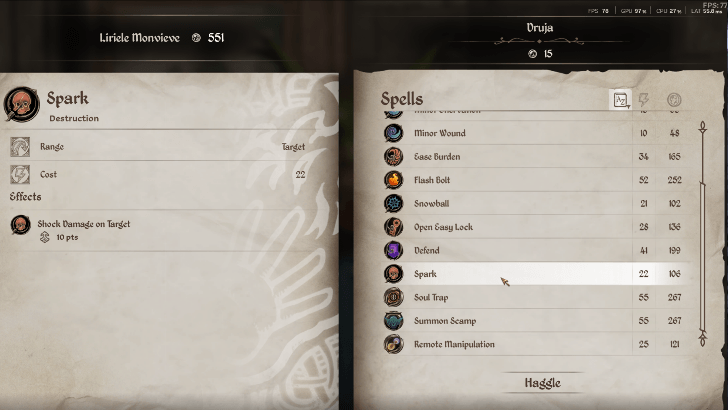 Oblivion Fingers 2 Shock Spell