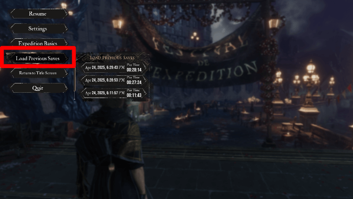 Load Previous Save and Choose Between Three Autosaves