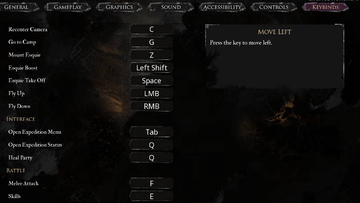 Keyboard and Mouse Keybinds