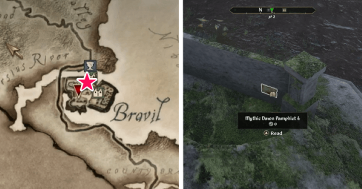 TES IV Oblivion Mythic Dawn Pamphlet 4 Location Map