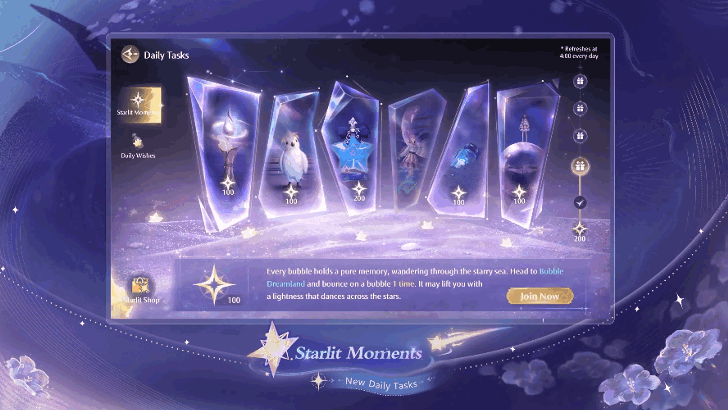 Inifinity Nikki - Starlit Moments Daily and Starlit Pursuit Weekly Tasks