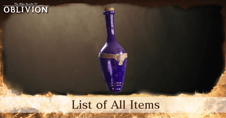 TES IV Oblivion List of All Items