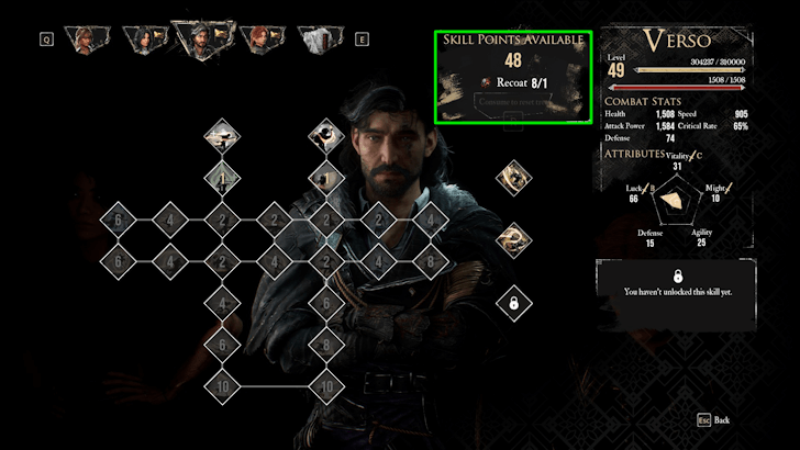 Use Skill Points to Unlock Skills