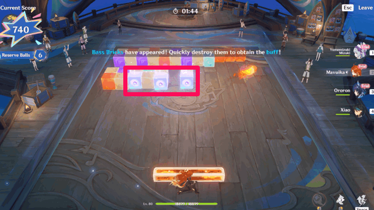 Break Bass Bricks to Gain Additional Pinballs