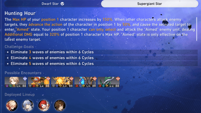 Honkai Star Rail - Morning Starlight - Supergiant Star Difficulty