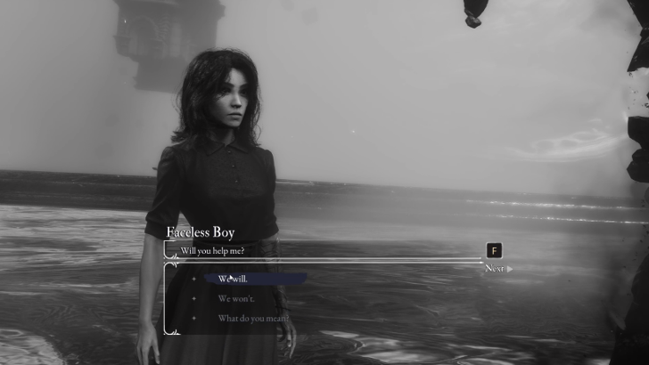 Faceless Boy Dialogue in Painting Workshop Northeast of Stone Wave Cliffs