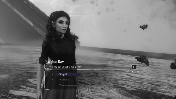 Faceless Boy Dialogue in Painting Workshop Northwest of Forgotten Battlefield