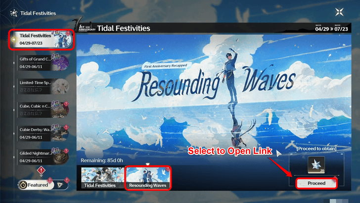 Wuthering Waves Resounding Waves Open the External Link