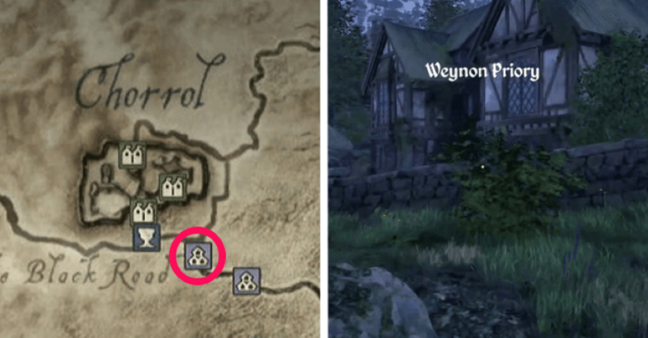 TES IV Oblivion Weynon Priory Location