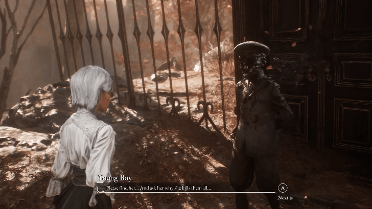 Falling Leaves Little Boy