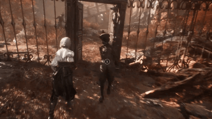 Falling Leaves Open Door