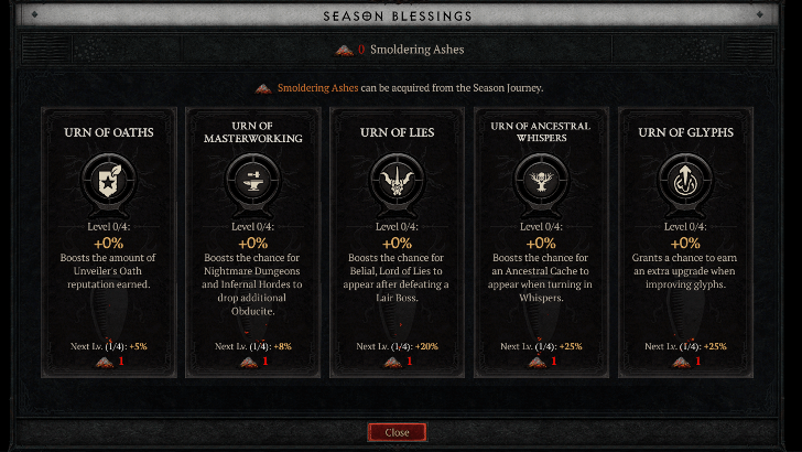 Diablo 4 - Season Blessings