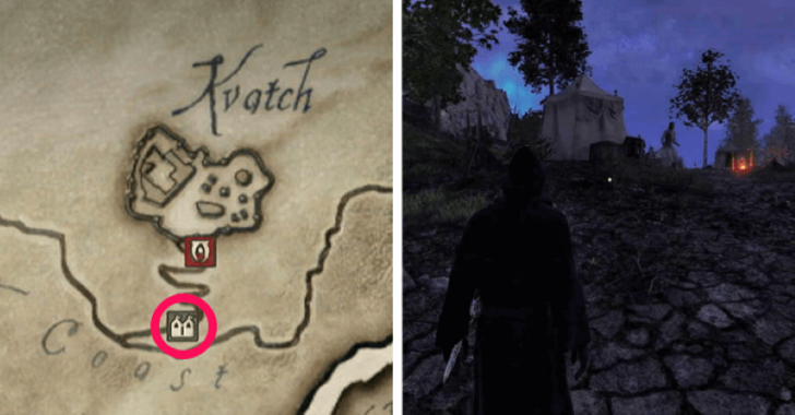 TES IV Oblivion Kvatch Refugee Camp Location