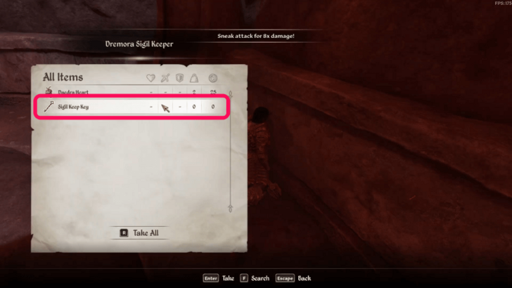 TES IV Oblivion Sigil Keep Key