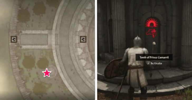 TES IV Oblivion Tomb of Prince Camarril Map Location