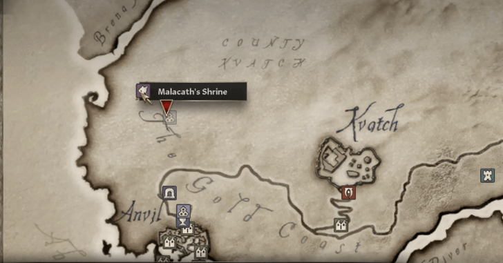 Malacath Daedric Quest Starting Location Map