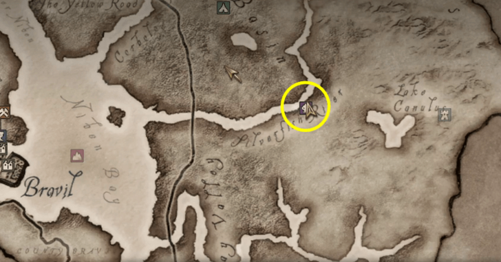 Peryite Daedric Quest Starting Location Map