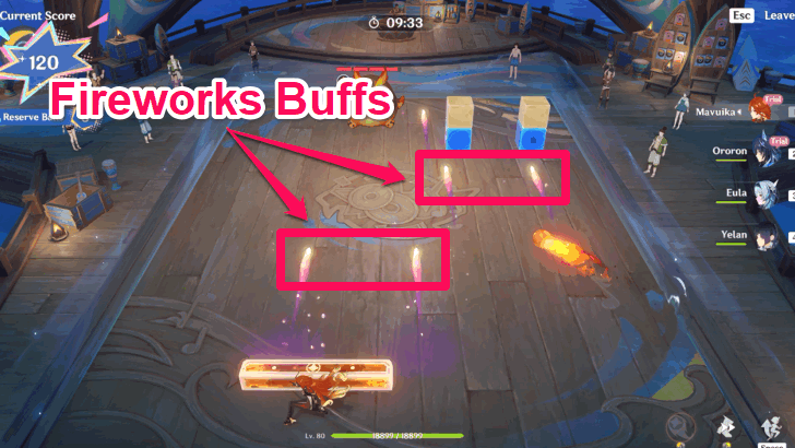 Gain Fireworks Buff by Breaking Bass Bricks