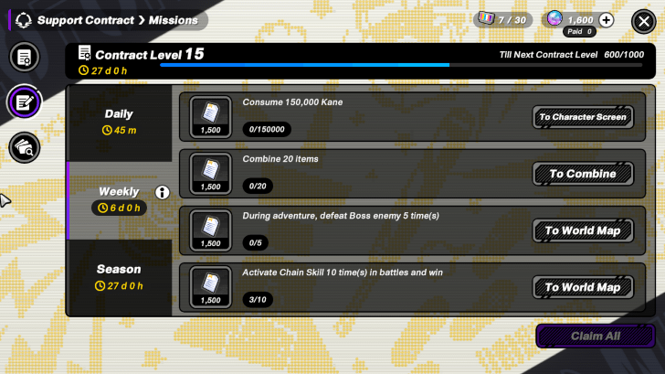 Tribe Nine Weekly Missions