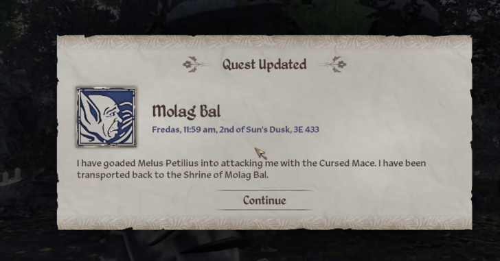 Molag Bal Daedric Quest
