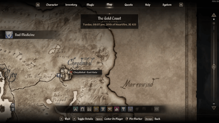 Bad Medicine Starting Location Map