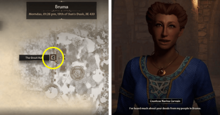 Speak to Countess Narina Carvain