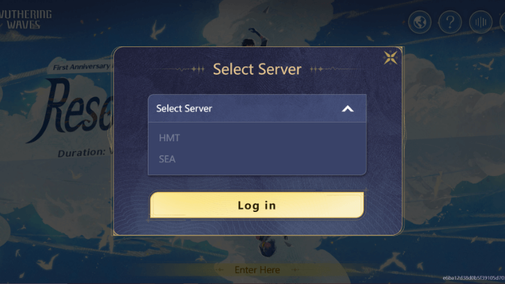 Wuthering Waves Select a Server
