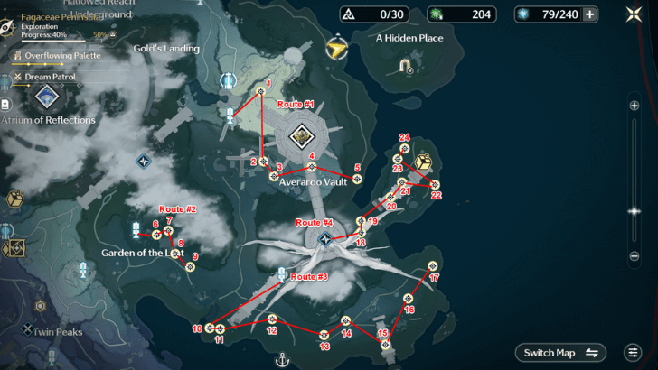 Eternal Radiance Farming Route - Averardo Vault