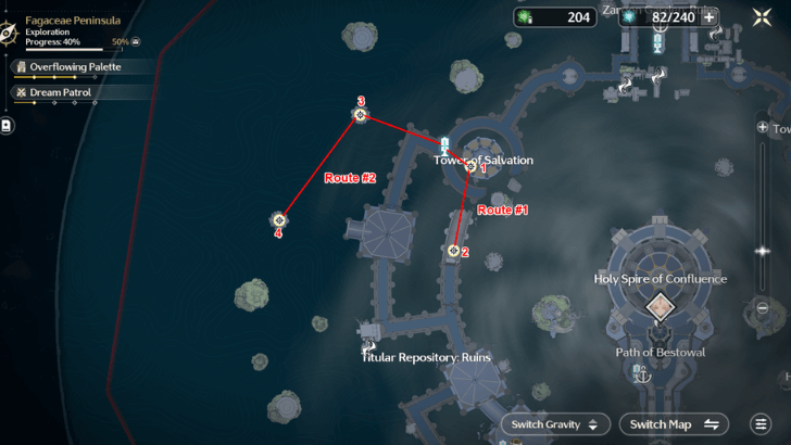 Eternal Radiance Farming Route - West Avinoleum