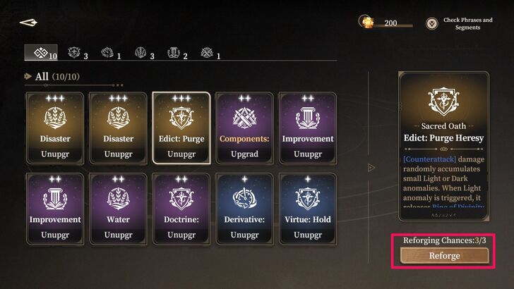 Reforge Phrases Three Times
