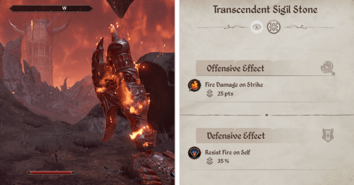 Fire Daedric War Axe