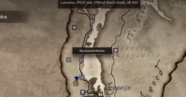 Nocturnal Daedric Quest Starting Location Map