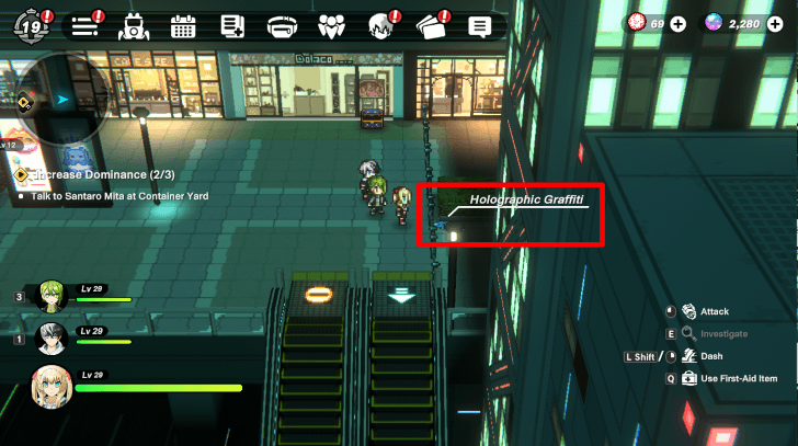 Shinagawa Resort Avenue Graffiti Near Escalator