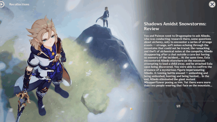 Recollection Available for Shadows Amidst Snowstorms