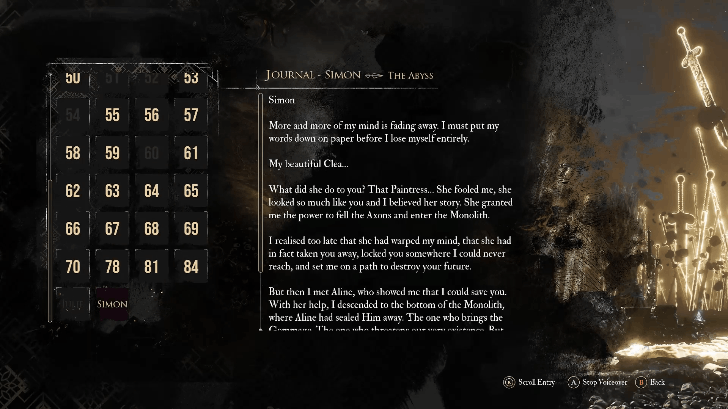 The Abyss Simon Journal Content