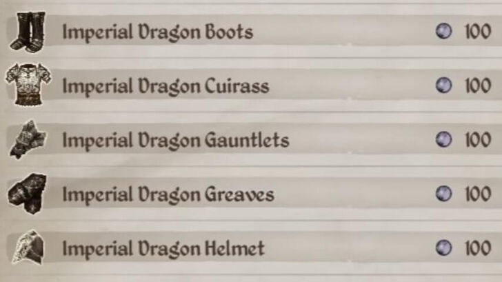 TES IV Oblivion Imperial Dragon Armor in Inventory