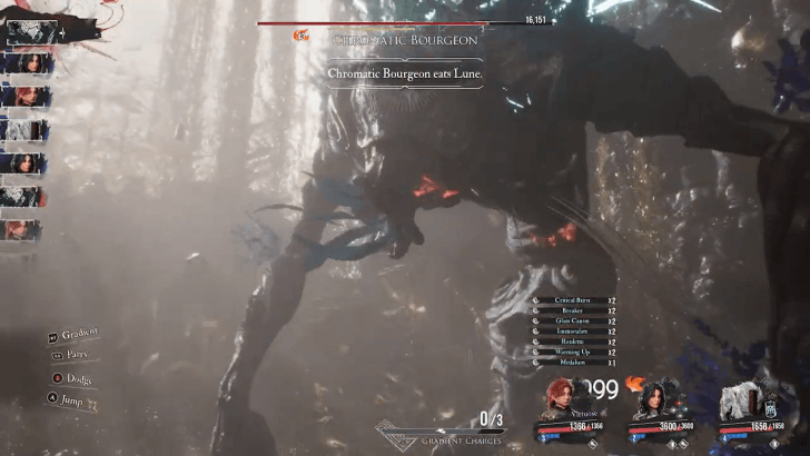 Chromatic Burgeon Eats a Character